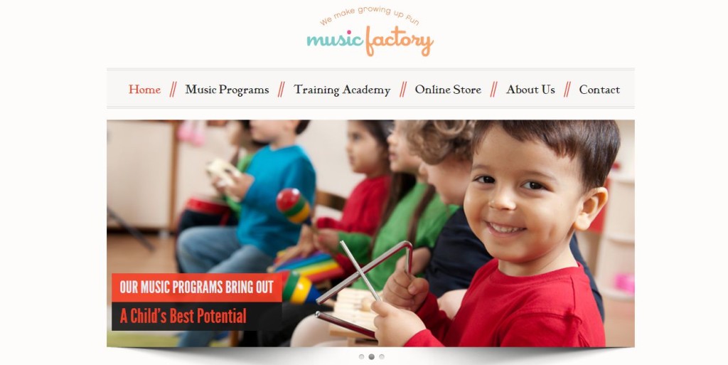 Website copywriting for early childhood music education company