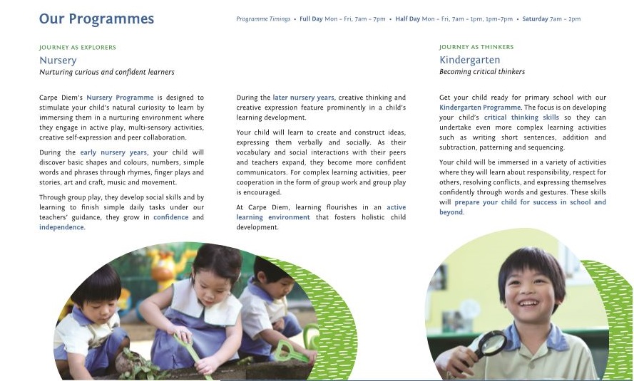 Brochure Copywriting for childcare chain