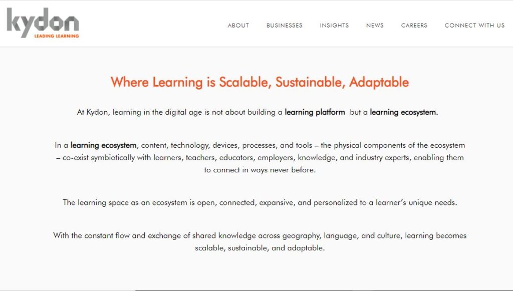 Website copywriting for Kydon