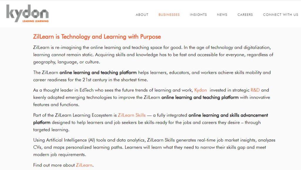 Website copywriting for Kydon